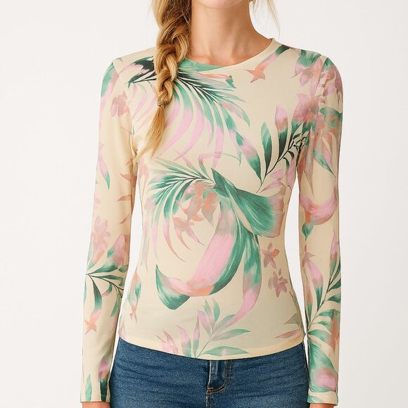 AFRM Cream Long Sleeve Fitted top - Picture 2 of 8